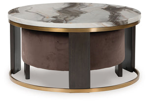 Jazmore - Brown / Brass Finish - Nesting Cocktail Tables (Set of 2)