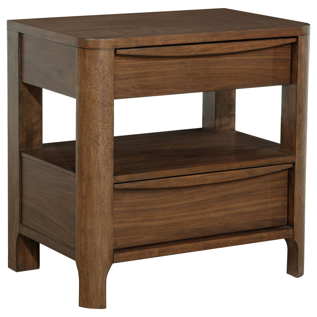 Maderia - 2-Drawer Nightstand Bedside Table - Walnut