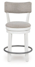 Robbinsdale - Antique White - Upholstered Swivel Barstool (Set of 2)