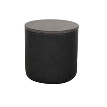 Malibu - Round Storage Ottoman With Wood Lid - Weathered Rum
