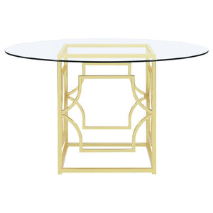 Starlight - Round Glass Top Metal Dining Table