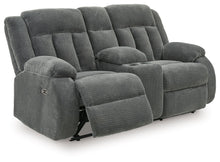 Observation - Double Reclining Power Loveseat With Console - Steel