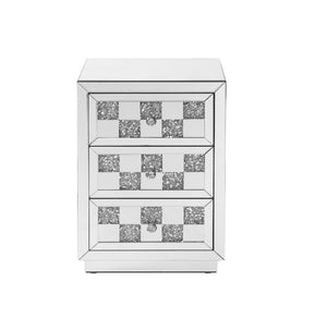 Noralie - Accent Table - Mirrored & Faux Diamonds - Wood - 26"