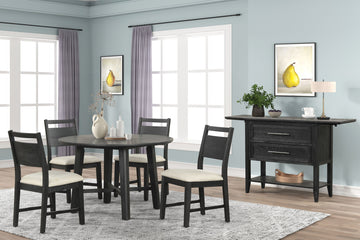 Sable Crest - 5 Piece Round Dining Table & 4 Chairs - Natural