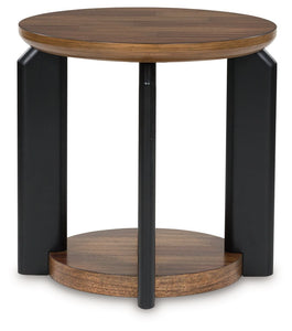 Kraeburn - Brown / Black - Round End Table