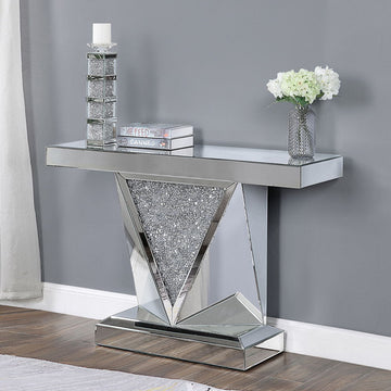Noralie - 31"H Console Table - Mirrored & Faux Diamonds