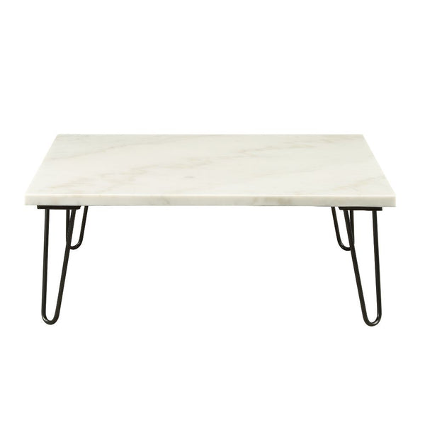 Telestis Coffee Table White Marble Top & Black