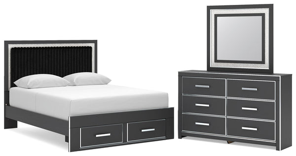 Zuraleus upholstered platform storage bedroom set at Savon Furniture Gallery, Visalia CA