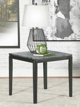 Mozzi - Square Faux Marble Side End Table - Gray And Black