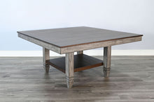 Wendy - Square Dining Table With Storage Shelf - Tobacco Leaf / Alpine Gray