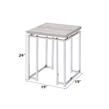 Chafik - End Table - Natural Oak & Chrome