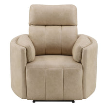 Elison - Motion Glider Recliner With Swivel - Dark Beige Polish Microfiber