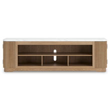 Camdill - XL TV Stand With Fireplace Option - Light Brown