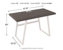 Dorrinson - White / Black / Gray - Home Office Desk