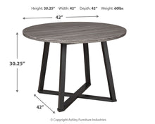 Centiar - Black / Gray - Round Dining Room Table