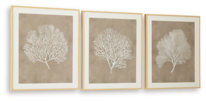Hendridge - Taupe / White - Wall Art Set (Set of 3)