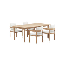 Wesley - 5 Piece Patio Dining Set (Table With 4 Chairs) - Brown / White