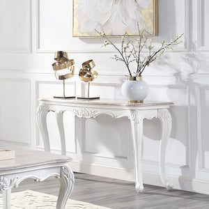 Ciddrenar - Sofa Table - Marble Top & White