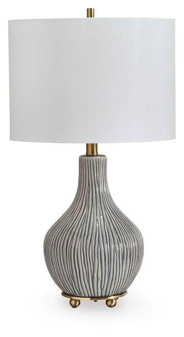 Judlen - Ceramic Table Lamp - Gray / Gold Finish