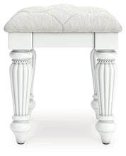Kozlani - Vanity Upholstered Stool - White
