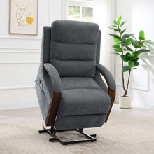 Kayla - Power Recliner With Lift & Heating & Massage - Gray Chenille