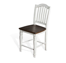 Bourbon County - Slatback Stool (Set of 2) - White / Dark Brown