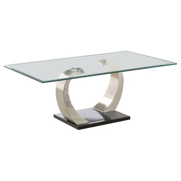 Pruitt - Glass Top Metal Base Table