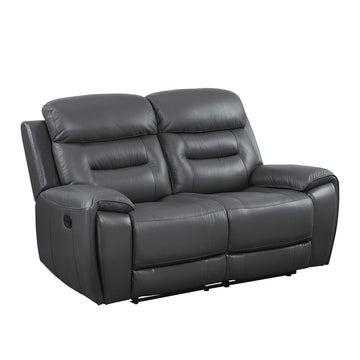 Lamruil - Motion Loveseat - Gray Top Grain Leather