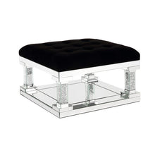 Noralie - Ottoman - Mirrored & Faux Diamonds