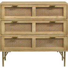 Zamora - 3-Drawer Wood Accent Cabinet With Woven Cane - Natural