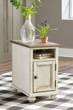 Realyn - Chair Side End Table - AC / USB - White / Brown