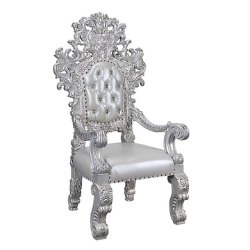 Valkyrie - Arm Chair (Set of 2) - Synthetic Leather & Antique Platinum