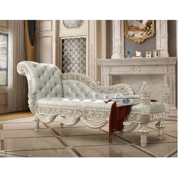 Sandoval Bench Beige Synthetic Leather & Champagne