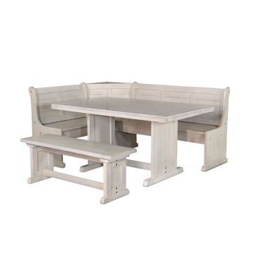 Bayside - Wood Breakfast Nook Dining Set - Marble White