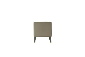 House Beatrice - Accent Chair With Pillow - Tan Synthetic Leather & Charcoal