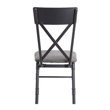 Edina - Side Chair (Set of 2) - Gray Fabric, Oak & Sandy Black Finish