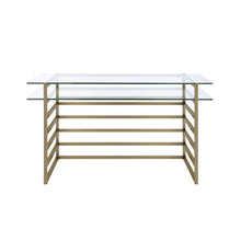 Shona - Writing Desk - Clear Glass Top & Antique Gold