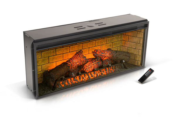 42" Log Fireplace Insert Black