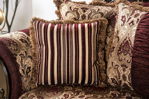 Matteo - Loveseat - Burgundy / Brown