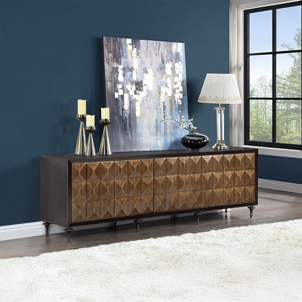Diya Console Cabinet Forged Bronze & Espresso