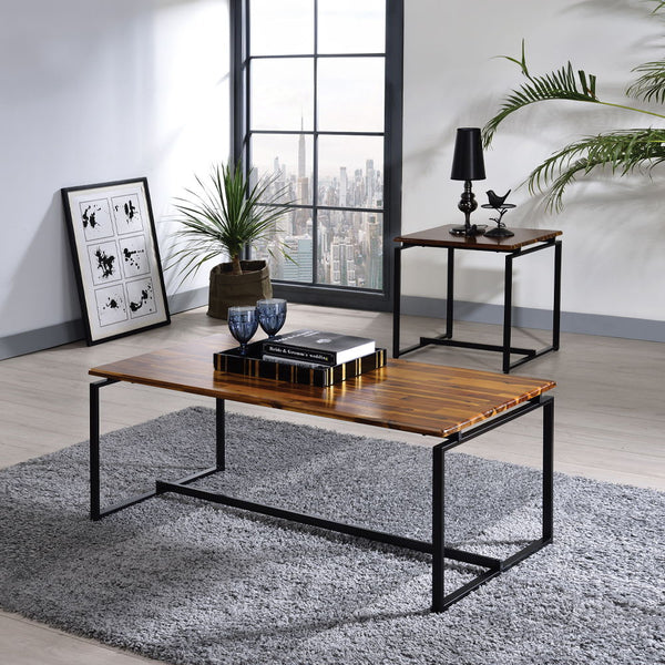 Jurgen 3 Piece Coffee & End Set Oak & Black