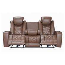 Dorian - Reclining Leather Sofa With Power Headrest And Footrest - Brown