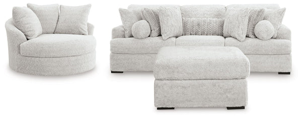 Cuddle Plush 3 Pc. 3-Piece Sectional, Chair And Ottoman Arctic