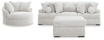 Cuddle Plush - 3 Pc. - 3-Piece Sectional, Chair And Ottoman - Arctic
