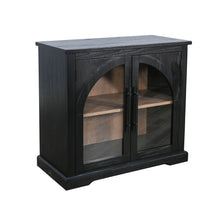 Elena - Modern Wood Display Cabinet With Arched Glass Doors