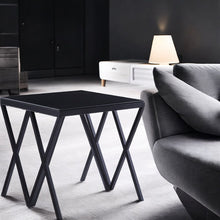 Magenta - End Table - Glass Top & Black