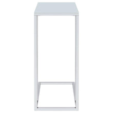 Stella - Glass Top C-Shaped Sofa Side Table - Chrome