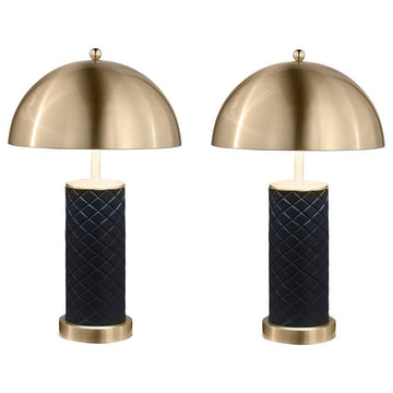 Ferris - Dome Quilted Table Lamp (Set of 2) - Black