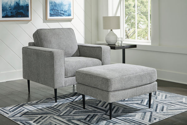 Hazela 2 Pc. Chair, Ottoman Charcoal