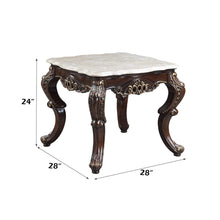 Benbek - End Table - Marble & Antique Oak Finish